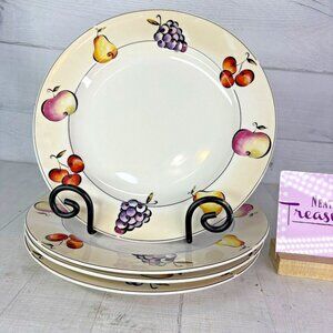Casual Settings by Majesticware FRUIT PIE Various Stoneware Dinner Plates Set 4